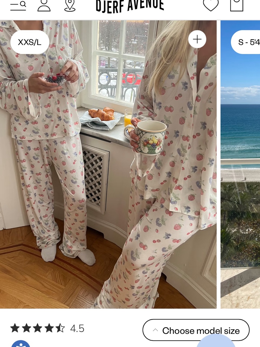 Djerf Avenue White Floral Cotton Pajama Top with Pink & Blue Motif - Picture 7 of 15